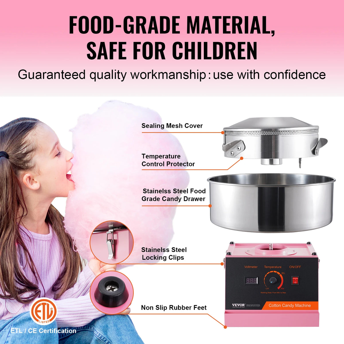 Commercial Cotton Candy Machine – 1000W Electric Floss Maker