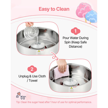 Commercial Cotton Candy Machine 1000W with 15" Bowl