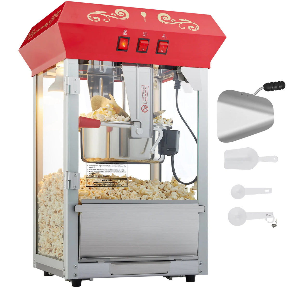 Commercial Countertop Popcorn Machine 8 Oz Kettle