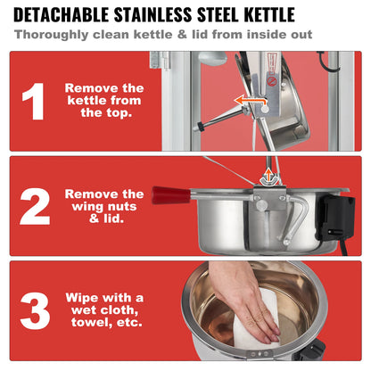 Commercial Countertop Popcorn Machine 8 Oz Kettle